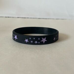 Black With Purple Stars Rubber Bracelet